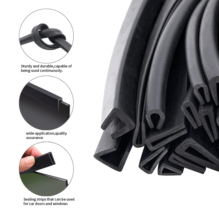 High Quality Customizable EPDM Rubber U-Shaped Edge Banding Anti-Collision Strip for Door Window Glass Edging Cutting Available