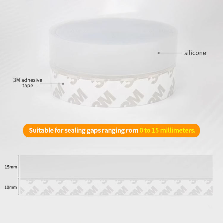 Waterproof Self-Adhesive Silicone Sealing Strip Multifunction Bottom Weatherstrip for Windows and Doors Rubber Product