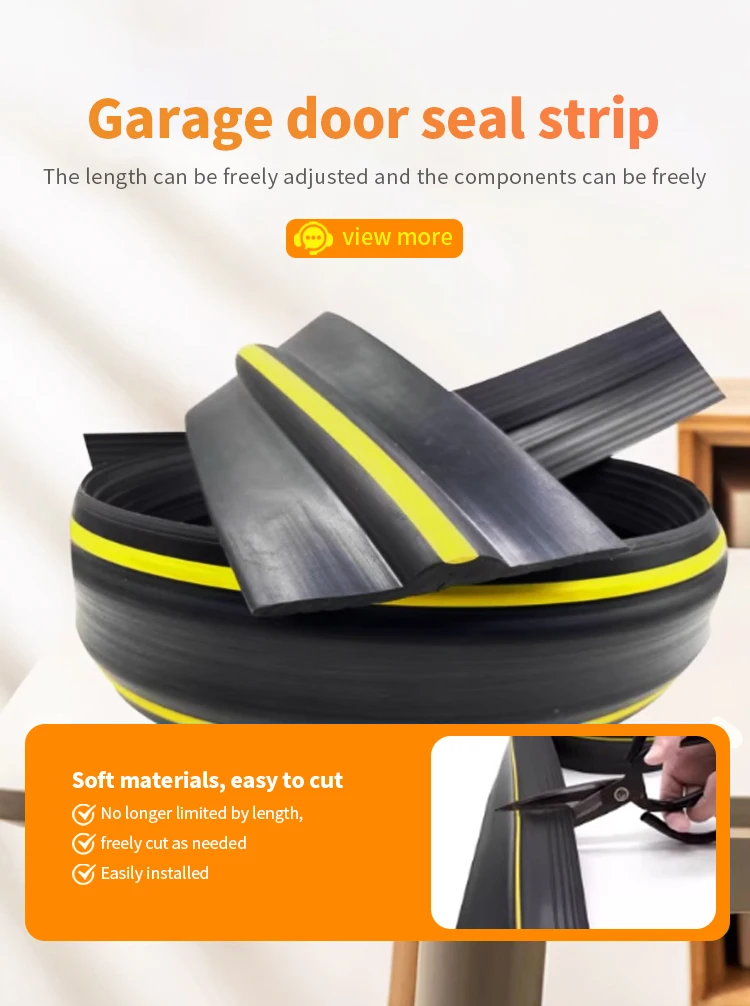 Customized Garage Door Bottom Threshold Seal Strip Dust Proof Rubber Seals Processing Service with Cutting